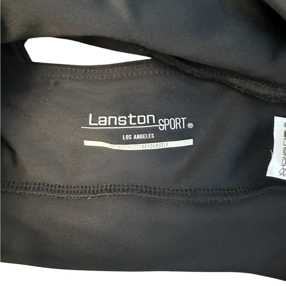 LANSTON Sport Parker Halter Black Cross Front Sports Bra Size XS NWT $112 MSRP - Picture 5 of 7